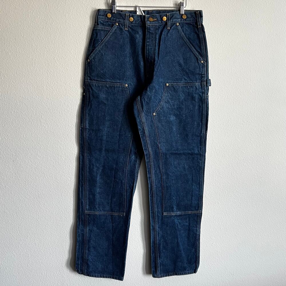 Carhartt B07 DNM blue denim double knee work wear carpenter pants